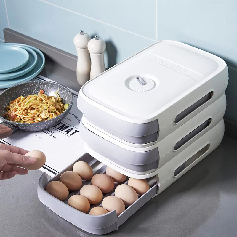 #Plastic egg drawer storage box