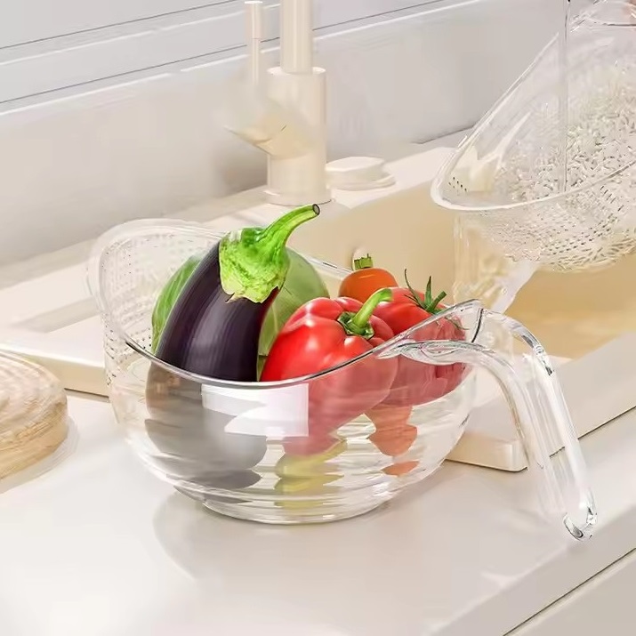 Keuken Plastic Zeef Wassen Rijstmand Fruit Groente Vergieten